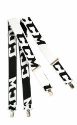 Hokejové šle (kšandy) CCM Suspenders Clips JR bílo-černá