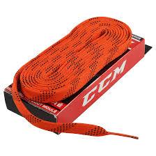 Tkaničky do bruslí CCM Hockey Laces Waxed oranžové 