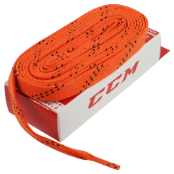 Tkaničky do bruslí CCM Hockey Laces Wide oranžové 120 palců = 304cm