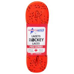 Tkaničky do bruslí SportsTape Hockey Laces Wax oranžová 84 palců = 213cm