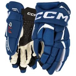 Hokejové rukavice CCM JetSpeed FT6 SR tmavě modrá-červeno-bílá 13 palců = 33cm - výška postavy 150-160cm