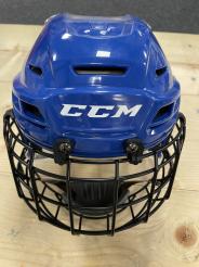 Hokejová helma s mřížkou CCM Tacks 110 Combo modrá XS - OBVOD HLAVY 50CM - 54CM