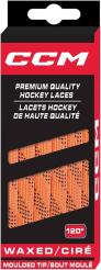 Tkaničky do bruslí CCM Hockey Laces Waxed oranžové 108 palců = 274cm