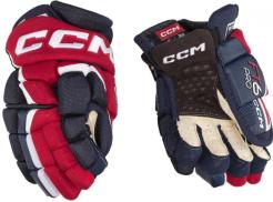 Hokejové rukavice CCM Jetspeed FT6 Pro SR tmavě modrá-červeno-bílá 14 palců = 36cm - výška postavy 160-180cm