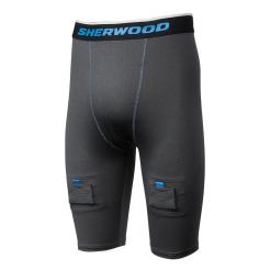 Hokejové šortky ribano se suspenzorem Sherwood Hat Trick Compression Jock Short SR 
